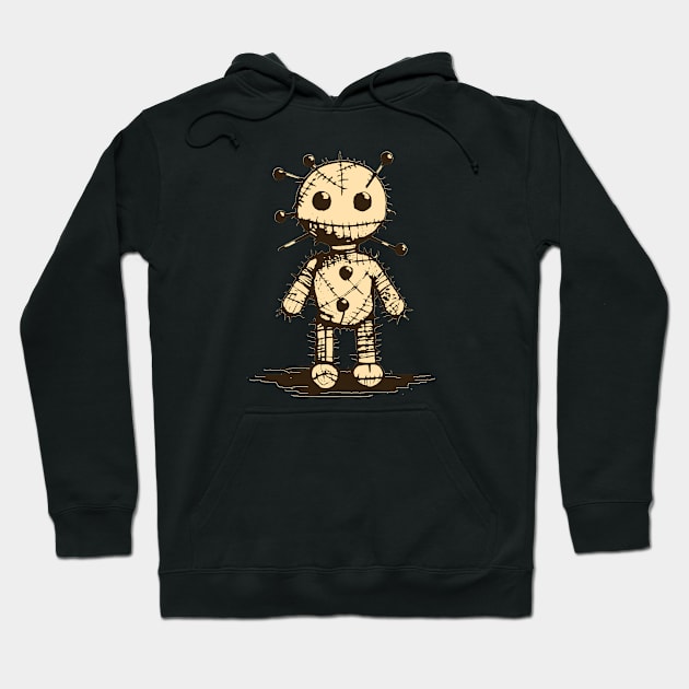 Cute Voodoo Doll - Minimalist Ink Hoodie by w0dan